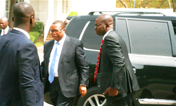 Photos: Suspended NIA DG arrive State House for meeting with VP Osinbajo