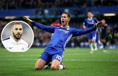 Hazard Benzema Hazard keeps champions Chelsea in title hunt
