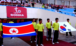North and South Korea women face off in Pyongyang football match