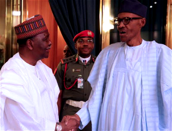 Photos: Gowon, Buhari meet in Aso Rock