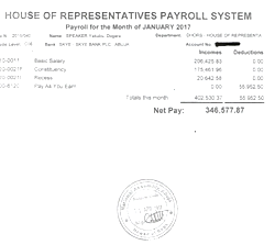 Tit Bits: Did the Speaker slip on his salary slip?
