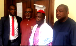 Photo: The three men who signed for Kanu’s bail