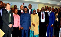 Photos:Osinbajo presenting  grants to Growth and Employment Project awardees
