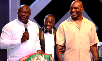 Tinubu, Jagaban vs Holyfield in boxing ring for Lagos @ 50