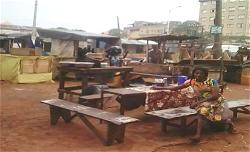 Photos: Bad market for food vendor as no customer shows up on Biafra Day