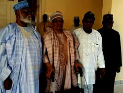 Photo:Buharl’s Health: Obasanjo, IBB, Abdulsalami meet In Minna