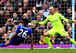 Mahrez penalty mishap lets Man City off hook