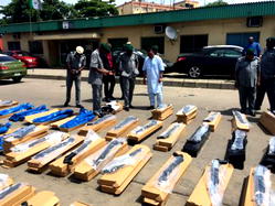 Photos of 440 pump action riffles intercepted by Customs
