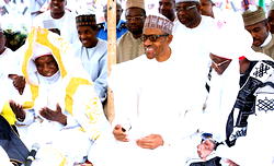 Photos: Buhari prays at Aso Villa Mosque