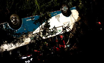 Bus nosedives 300 feet, kills 17