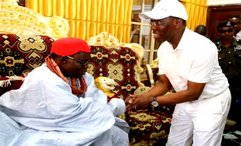 Okowa felicitates with Odio-Ologbo of Oleh At 80