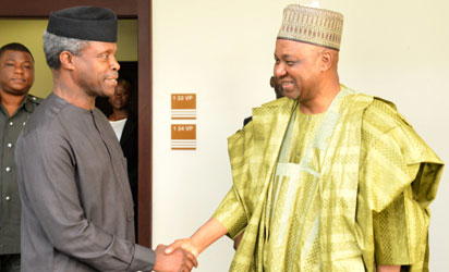 Breaking: Osinbajo, former VP Sambo in closed door meeting