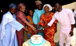 Ajimobi, wife celebrate media aide, Yomi Layinka, at 60
