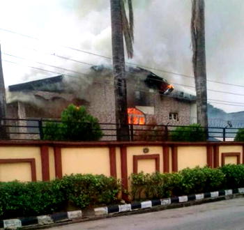 Photos: Lt Gen. Oladipo Diya’s home gutted by fire