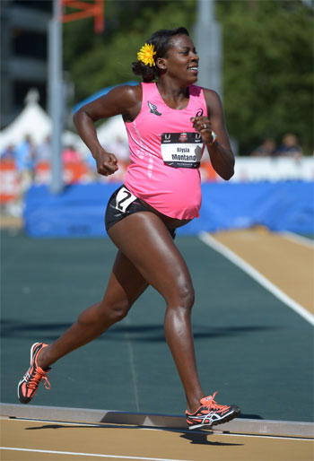 Five months pregnant Montano runs 800m race