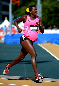 Five months pregnant Montano runs 800m race