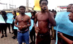 Video: Charly Boy topless protest in Lagos