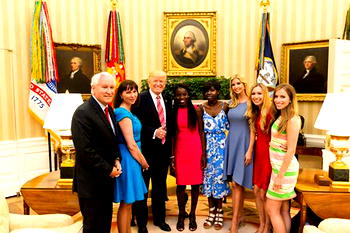 Breaking(Photo): Trump takes picture with Chibok girls