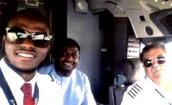 Femi Adesina cruises with pilot son