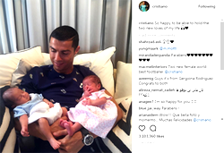 Ronaldo celebrates arrival of twins