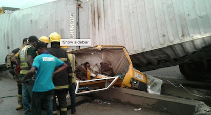 Many feared dead as containers fall on two buses in Ojota