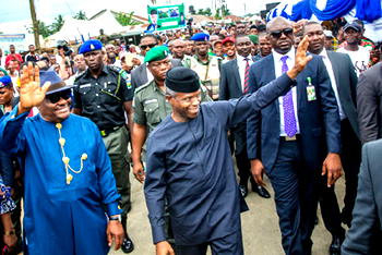 AgP Osibajo, Wike at the commissioning of some road projects in Rivers  State