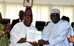 Photos: Ademole Adeleke gets INEC’s Certificate of Return