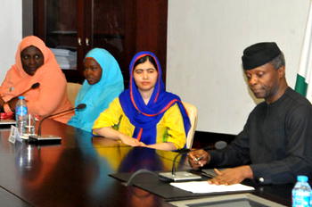 Malala visits Osinbajo,  tells FG to declare emergency on education