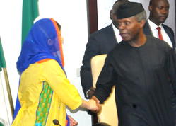 Osinbajo meeting with Malala foundation at the state house