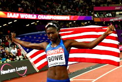 Athletics: Bowie wins women’s 100m world title, Thompson flops