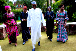 Video: President Buhari receives media aides in London