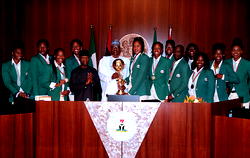 Buhari receives D’Tigress, gives N1m to each player