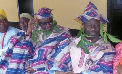 Photos: Fayose receives Chieftaincy title, ignores meeting with Buhari