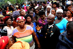 Biafra protesters against military invasion at UN Office New York.