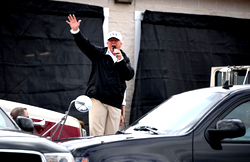 Trump visits Texas disaster zone before Harvey return