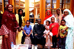Photos: Buhari in Aso Rock, meets family members