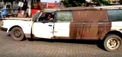 Video: Junk limousine on our road