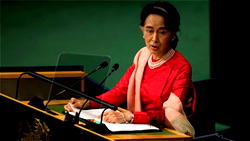 Knocks for Myanmar leader Suu Kyi at UN