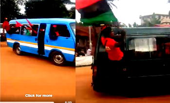Video: Biafra Lion Squad from Anambra head to Kanu’s home after military invasion