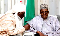 Photos: Masari, Emir of Daura pay homage to Buhari