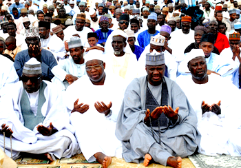 Photos: Makarfi, others observe  Eid prayers in Kaduna