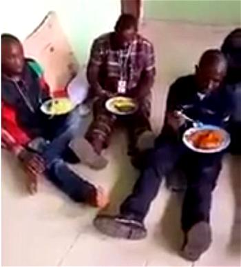 Reactions as Nigerian army feeds arrested IPOB members with rice, fried chicken