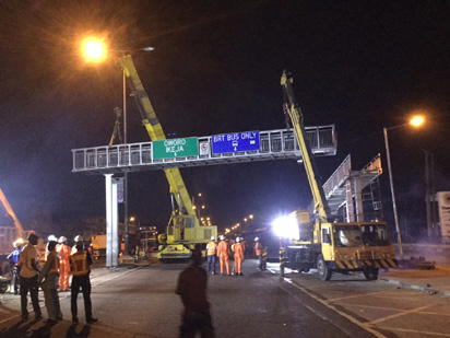 Lagos completes removal of dilapidated Fadeyi pedestrian bridge