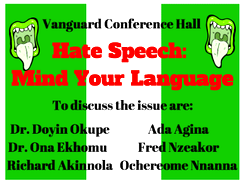 Vanguard Conference Hall on Hate Speech live today