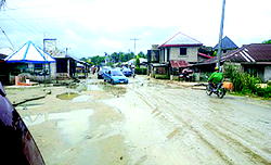 Farms, road to Jonathan’s  homeland submerged