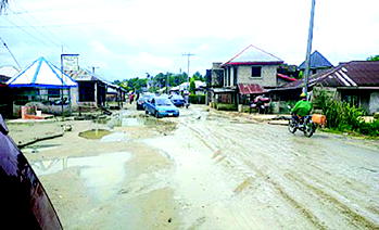Farms, road to Jonathan’s  homeland submerged