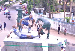 Lagos unveils 22ft ‘Football Forever’ statue In teslim Balogun Stadium
