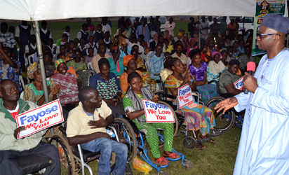 Photos: Fayose kick starts 3rd anniversary with physically challenged