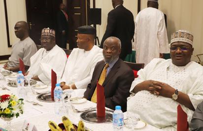 NATIONAL ASSEMBLY buhari1 Photos: Buhari hosts dinner for NASS leadership at Presidential Villa