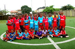 Kids paint rosy football future at Paddysco soccer fiesta
